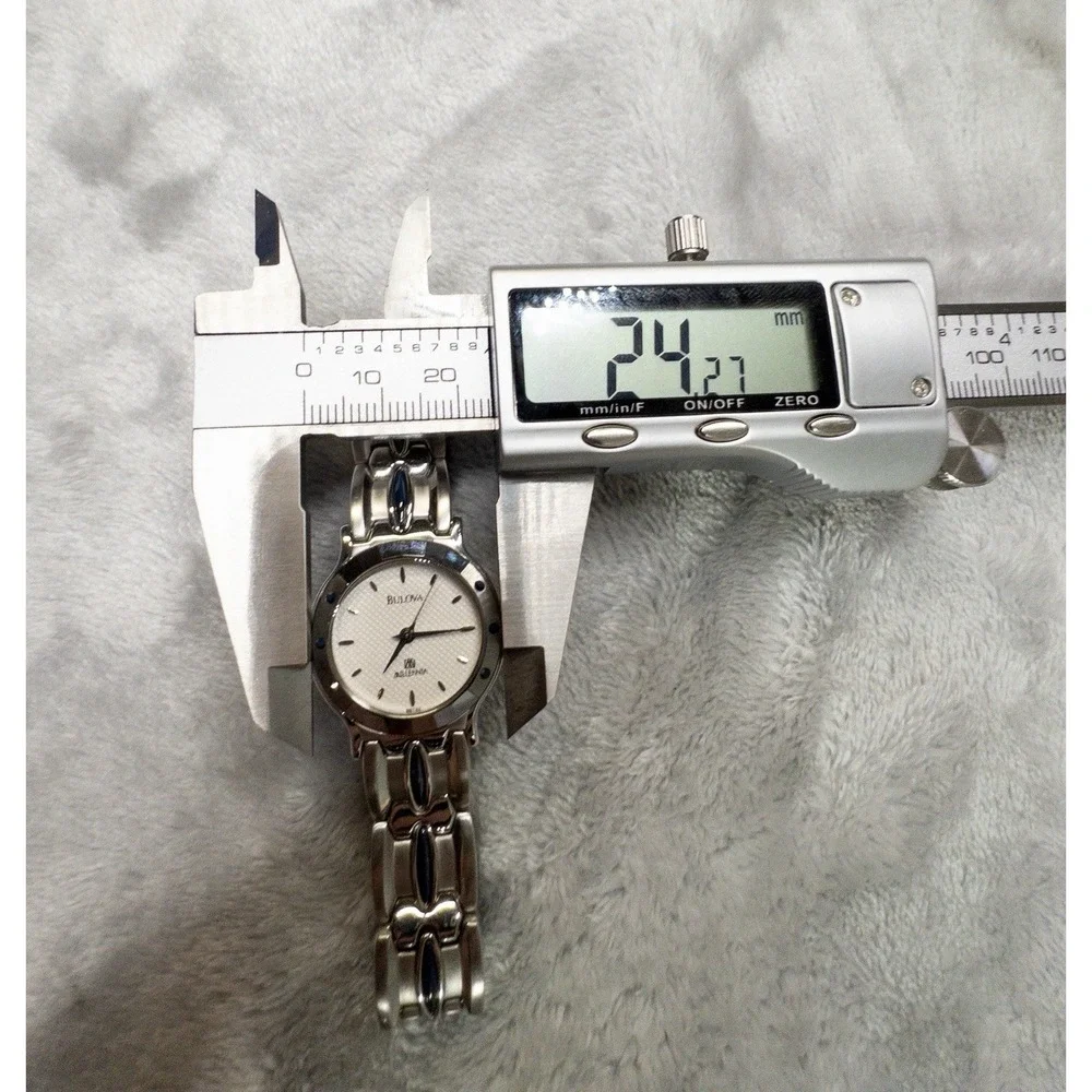 Vintage Bulova Millennia Ceramic 25mm Womens Silver Watch New Battery